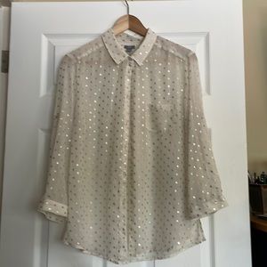 Aerie polka dot blouse
